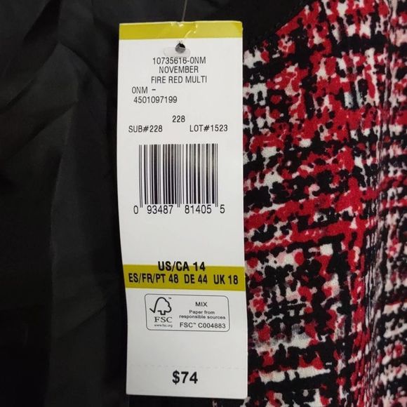 Evan Picone Black Label Suit Jacket Blazer 14 Red Multi - Picture 4 of 10